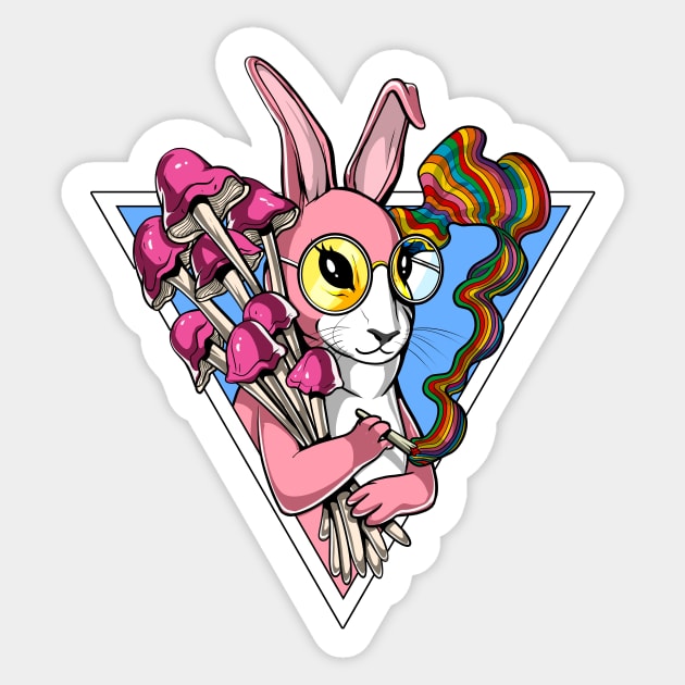 Psychedelic Rabbit Sticker by underheaven